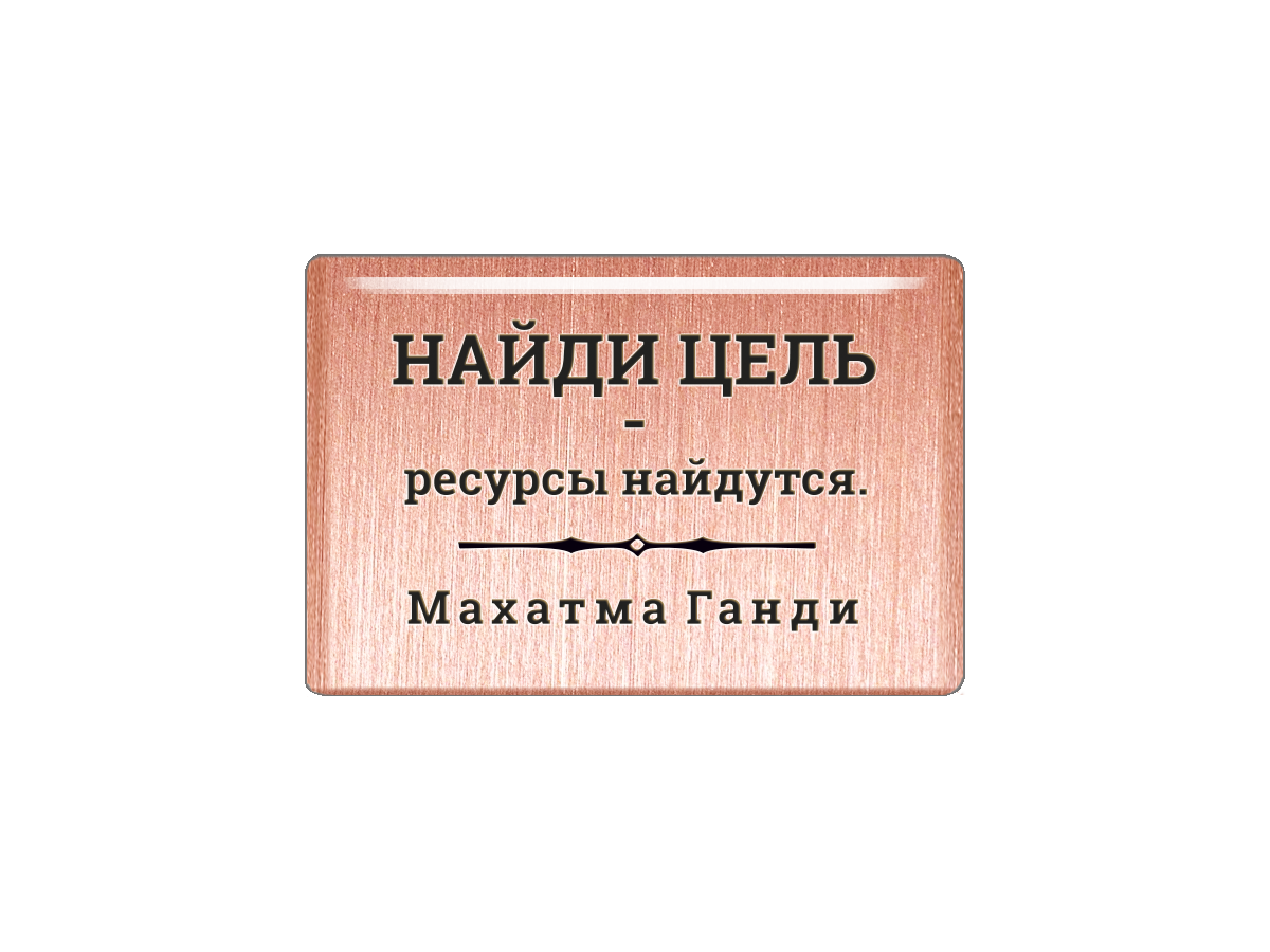Магнит «Найди цель - ресурсы найдутся». Махатма Ганди