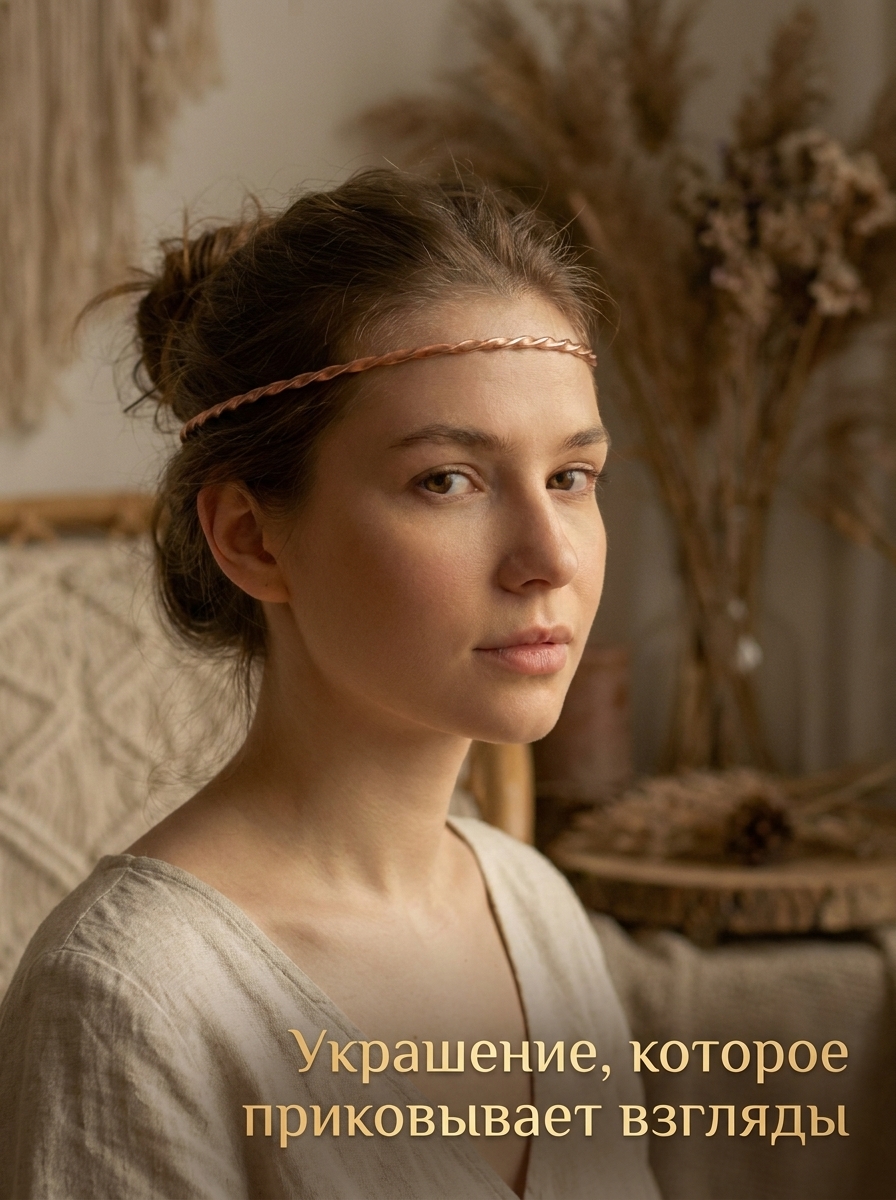 Очелье витое на кольце