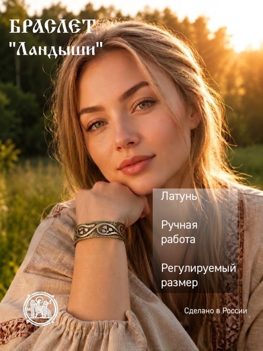 Браслет вогнутый «Ландыши»