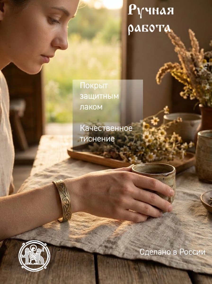 Браслет вогнутый «Ландыши»
