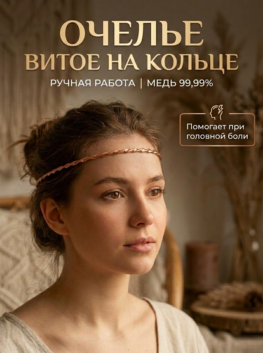 Очелье витое на кольце