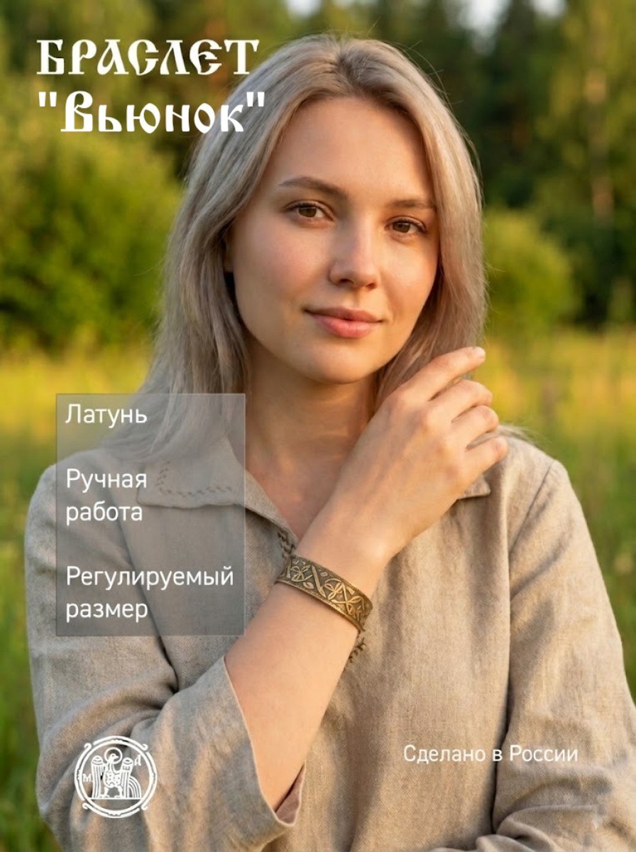 Браслет вогнутый «Вьюнок»