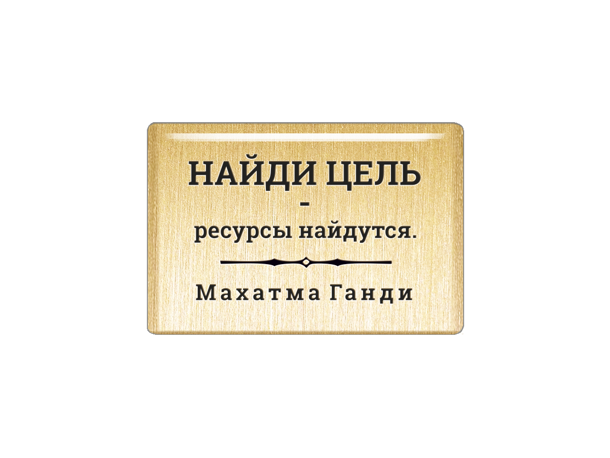 Магнит «Найди цель - ресурсы найдутся». Махатма Ганди