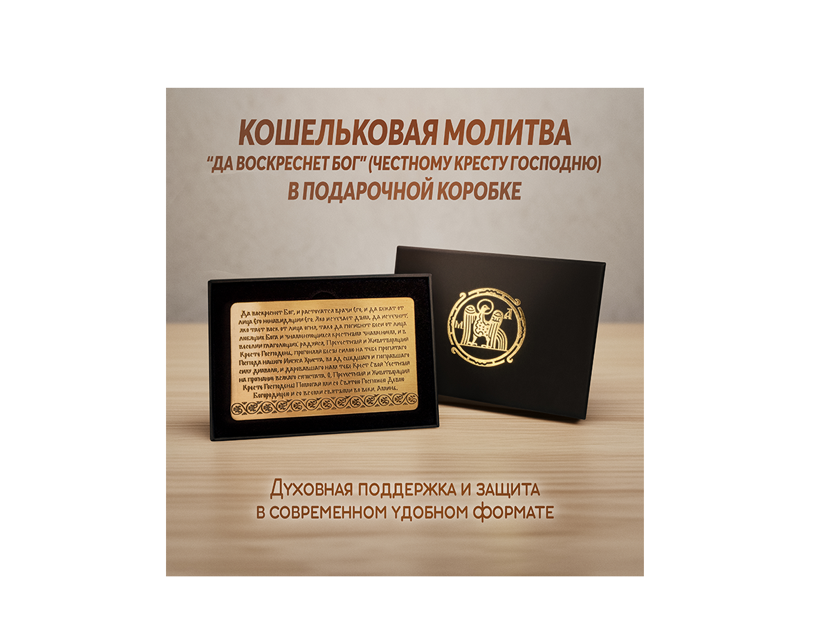 Кошельковая молитва "Да воскреснет Бог" (Честному Кресту Господню) в подарочной коробке
